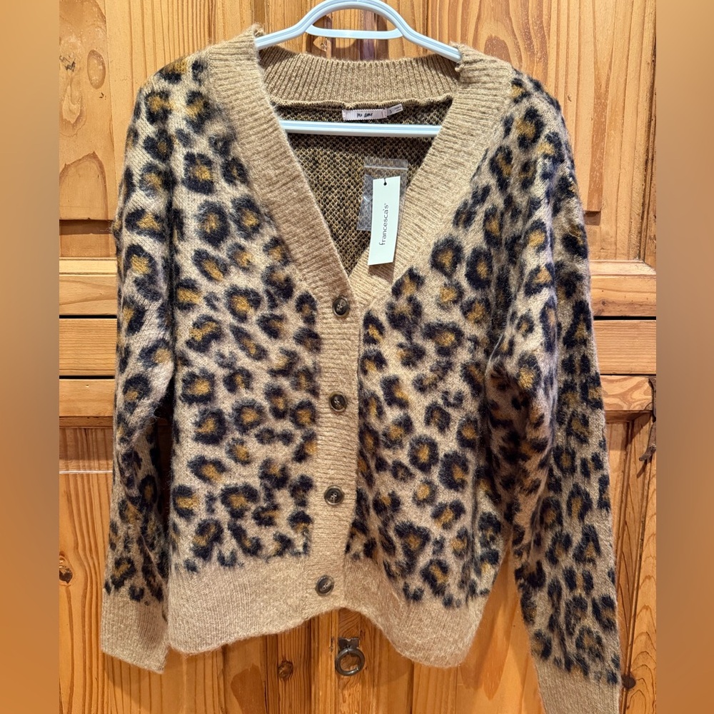 Franchescas “Mi Ami” leopard print oversized cardigan